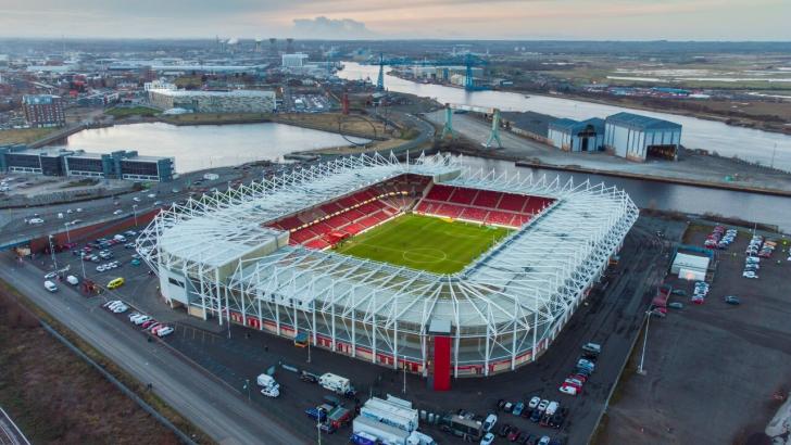 Aerial view of Middlesbrough's Riverside Stadium